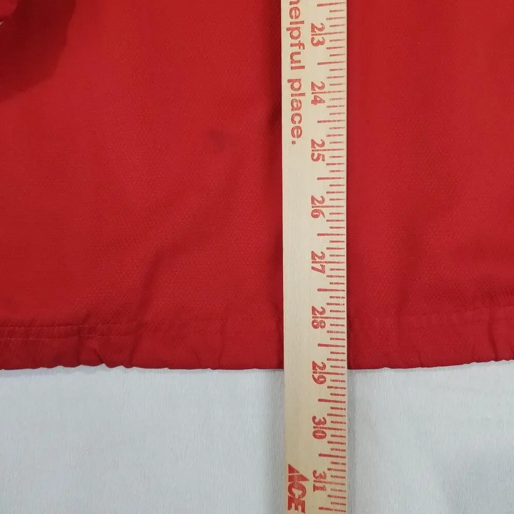 Wisconsin Badgers Jacket Mens XL Red NCAA Football Pullover Windbreaker 1/4 Zip